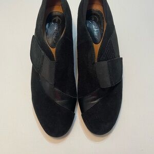 Earthies Black Women's Loafers Wedge 6.5B SB-N